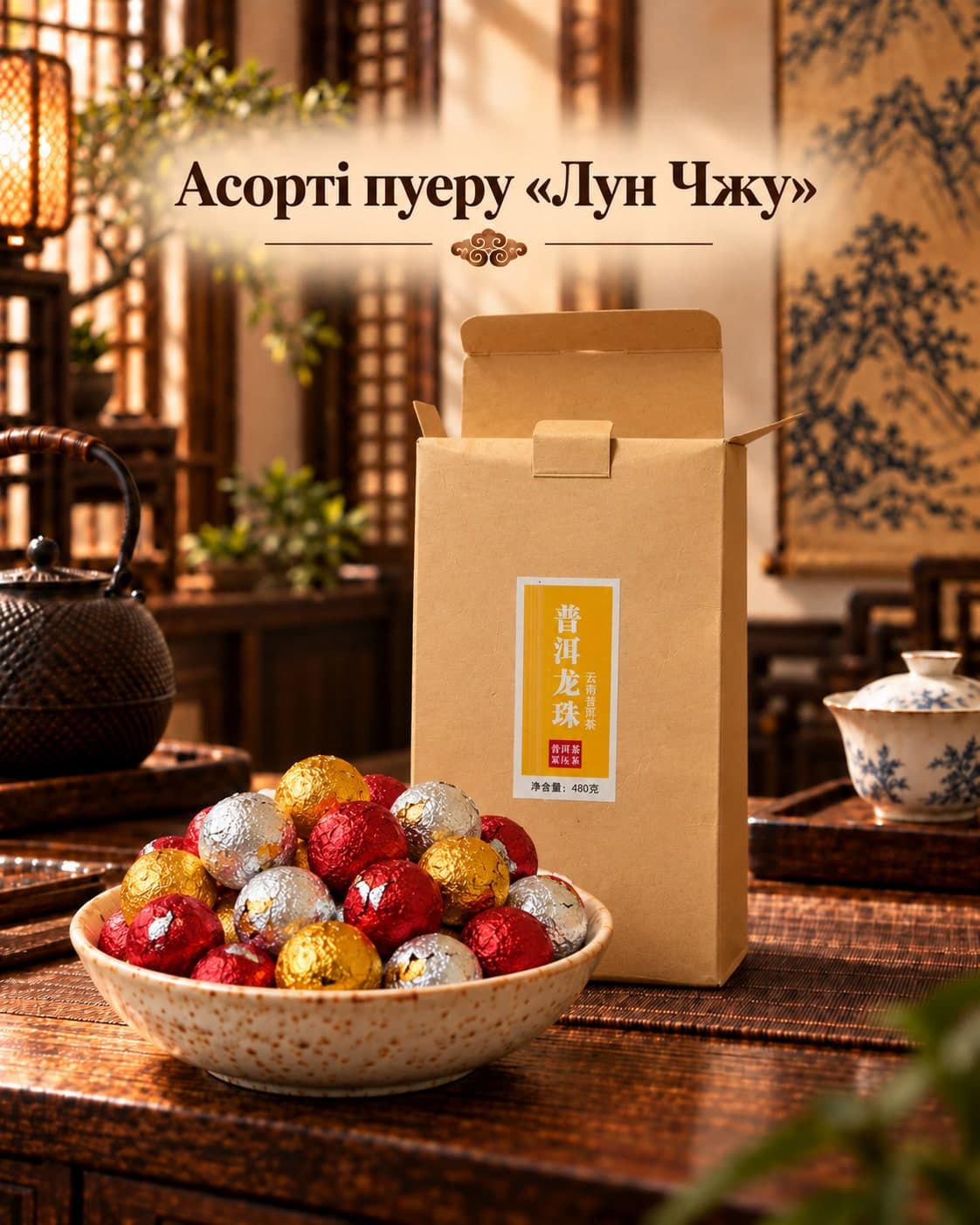 Асорті пуеру «Лун Чжу», 8 г